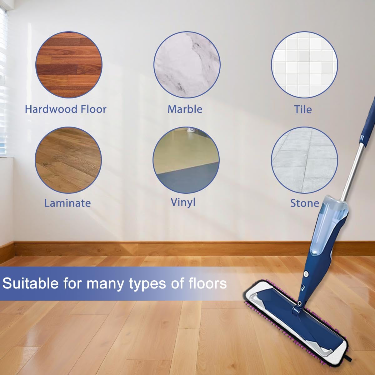 Diteje 5 Pack Replacement Mop Pads for Bona Reusable and Washable