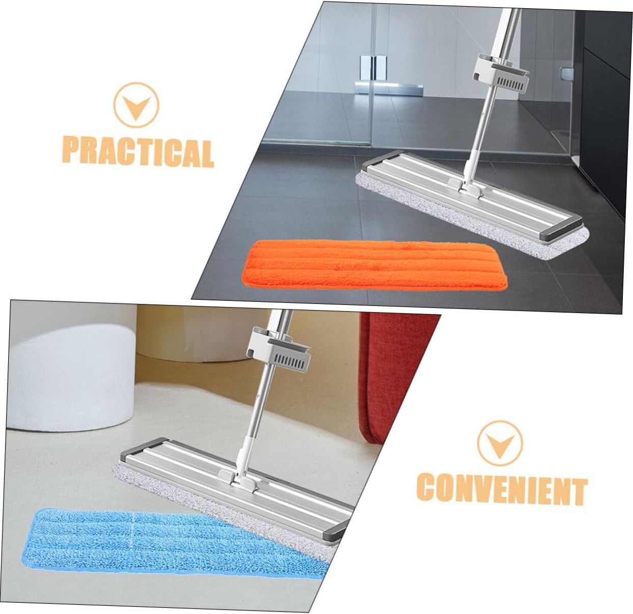 4Pcs Flat Mop Pads Replacement for Wet Dry Floor Cleaning 1
