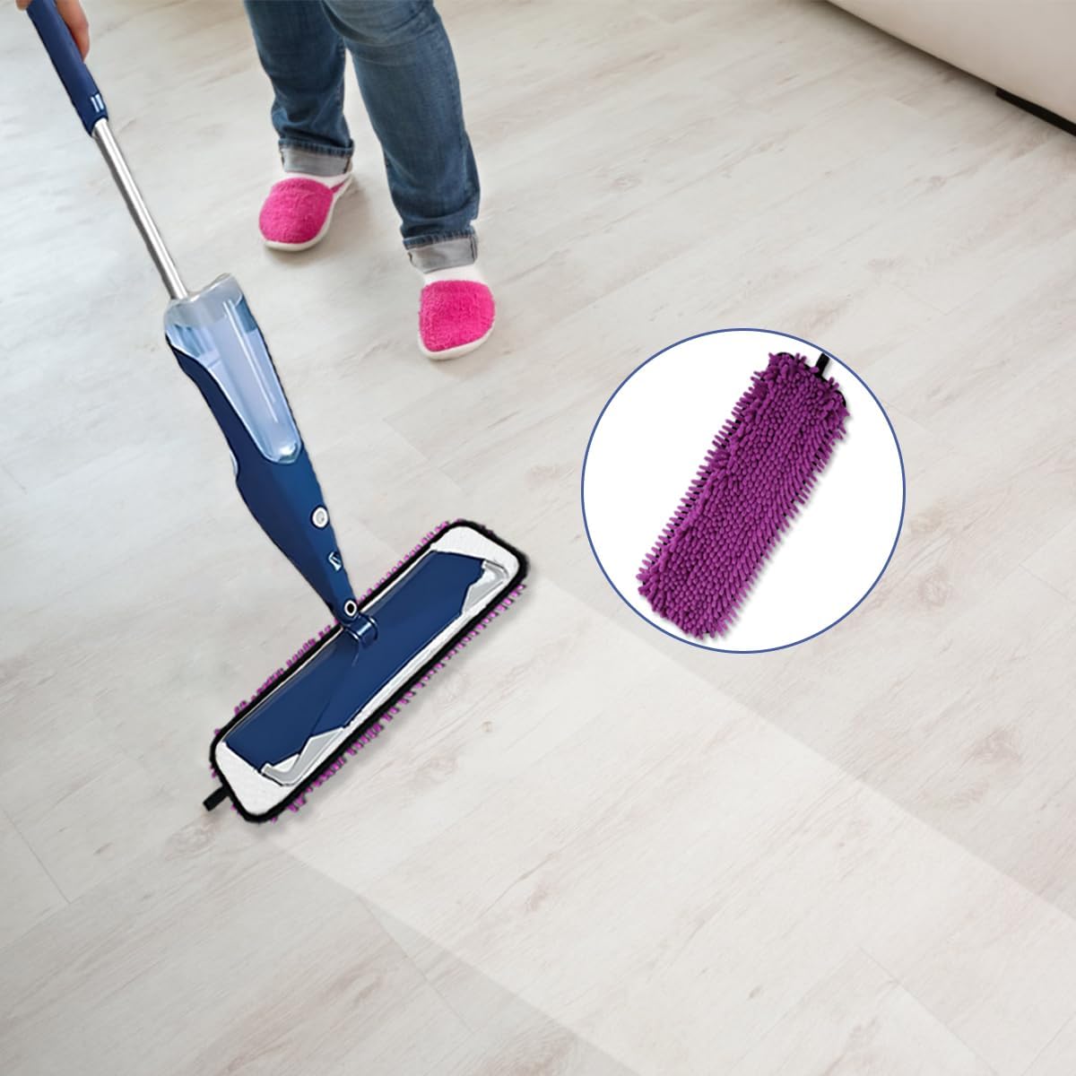 Diteje 5 Pack Replacement Mop Pads for Bona Reusable and Washable