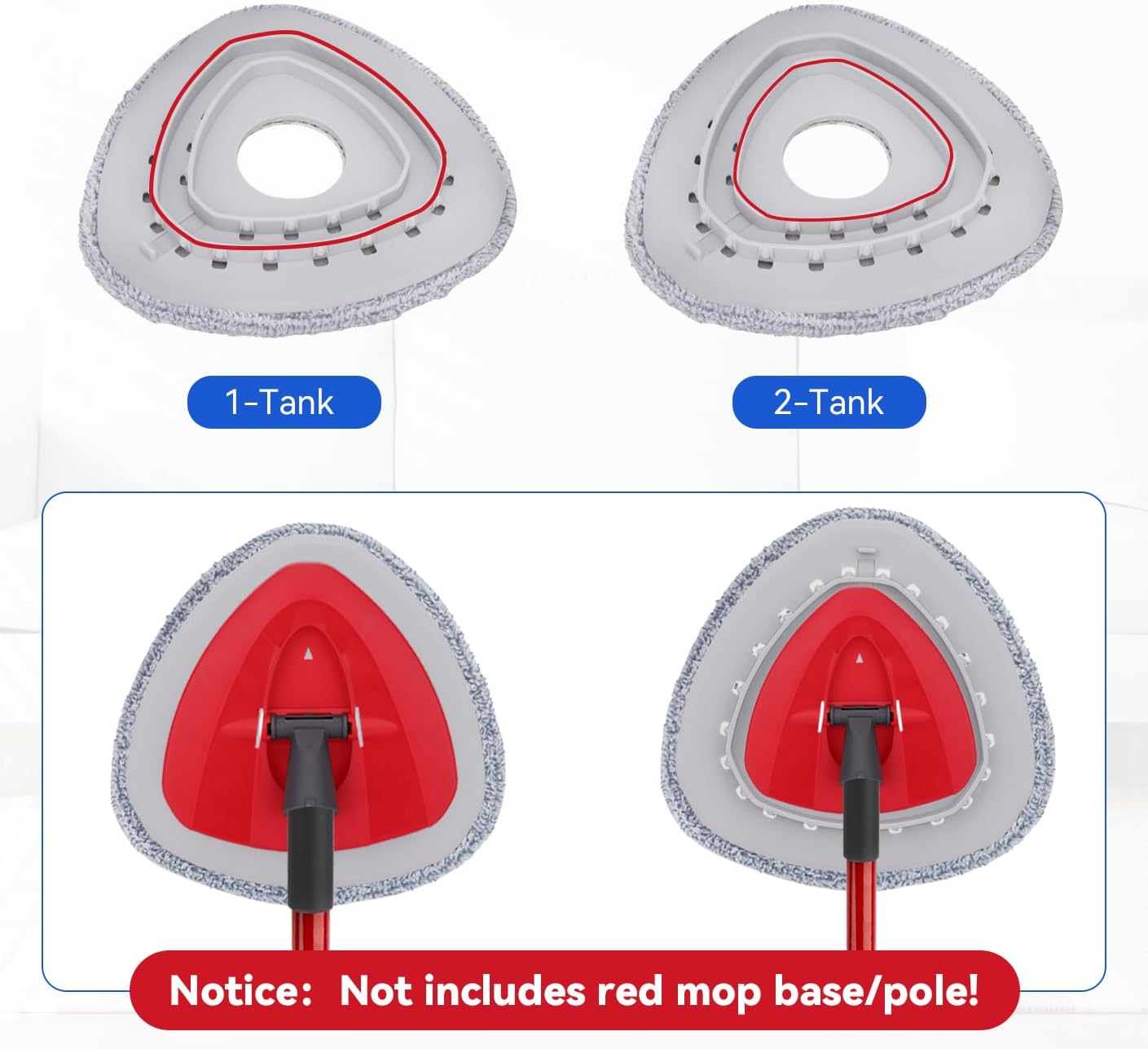 Sgizoku Spin Mop Head Refill - 6 Cloth Pads with Base