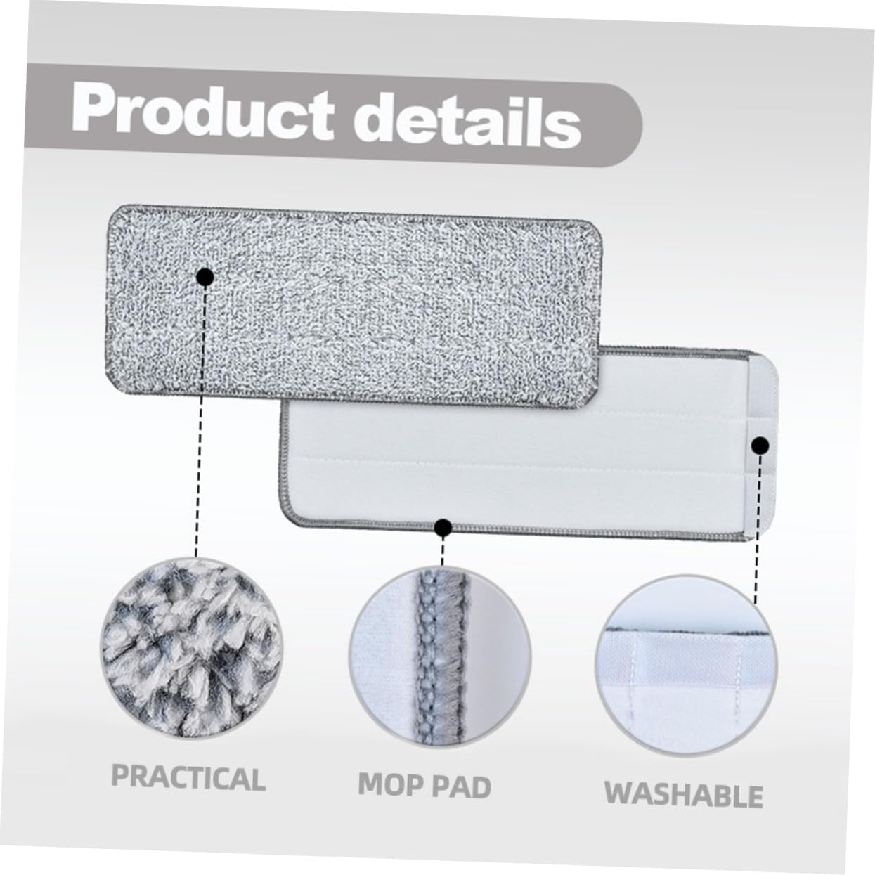 3pcs Microfiber Mop Pads Replacement for Wet Dry Floor Cleaning