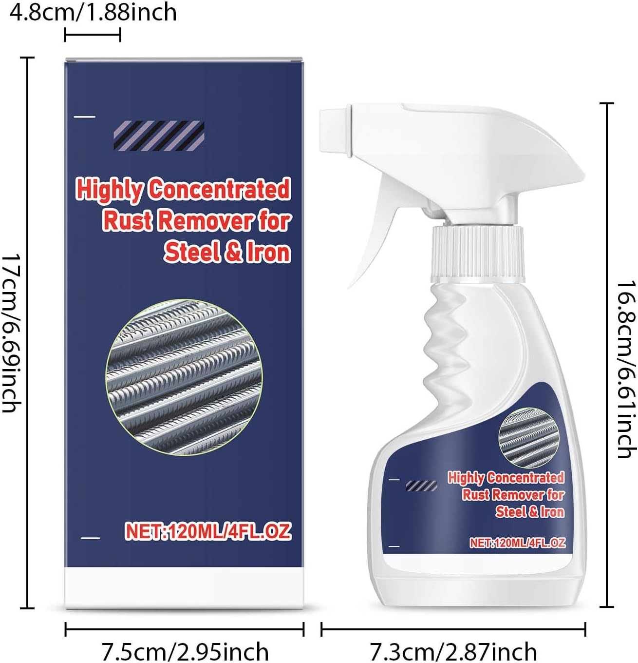 Heavy-Duty Metal Rust Remover 2pcs 1