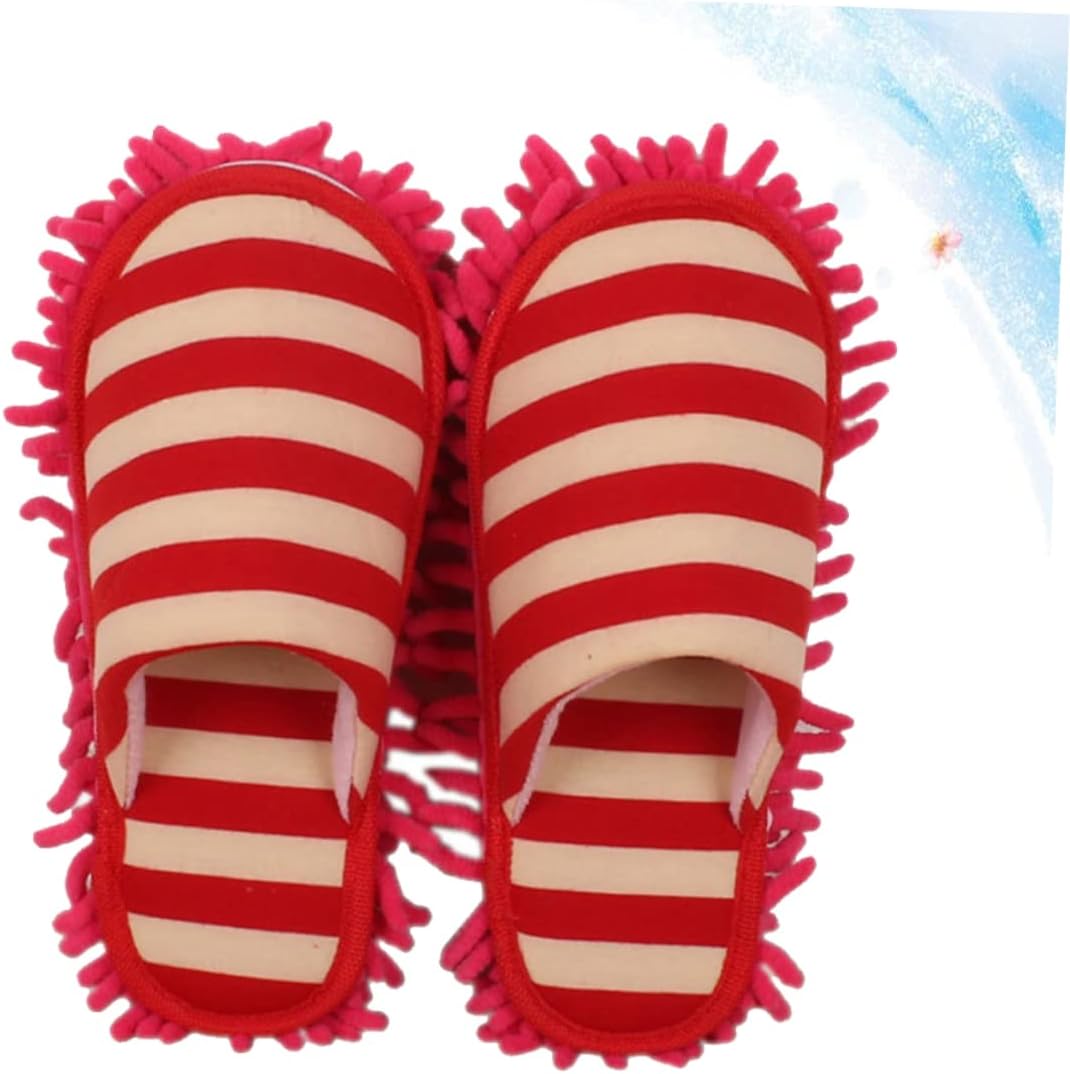 Ipetboom 1 Pair Chenille Cleaning Slippers Cover