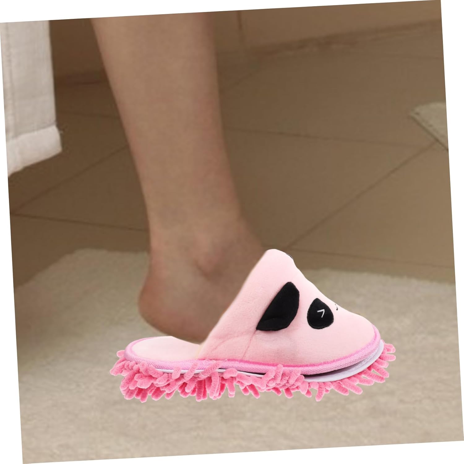 PACKOVE 1 Pair Washable Mop Slippers Cute Panda Design