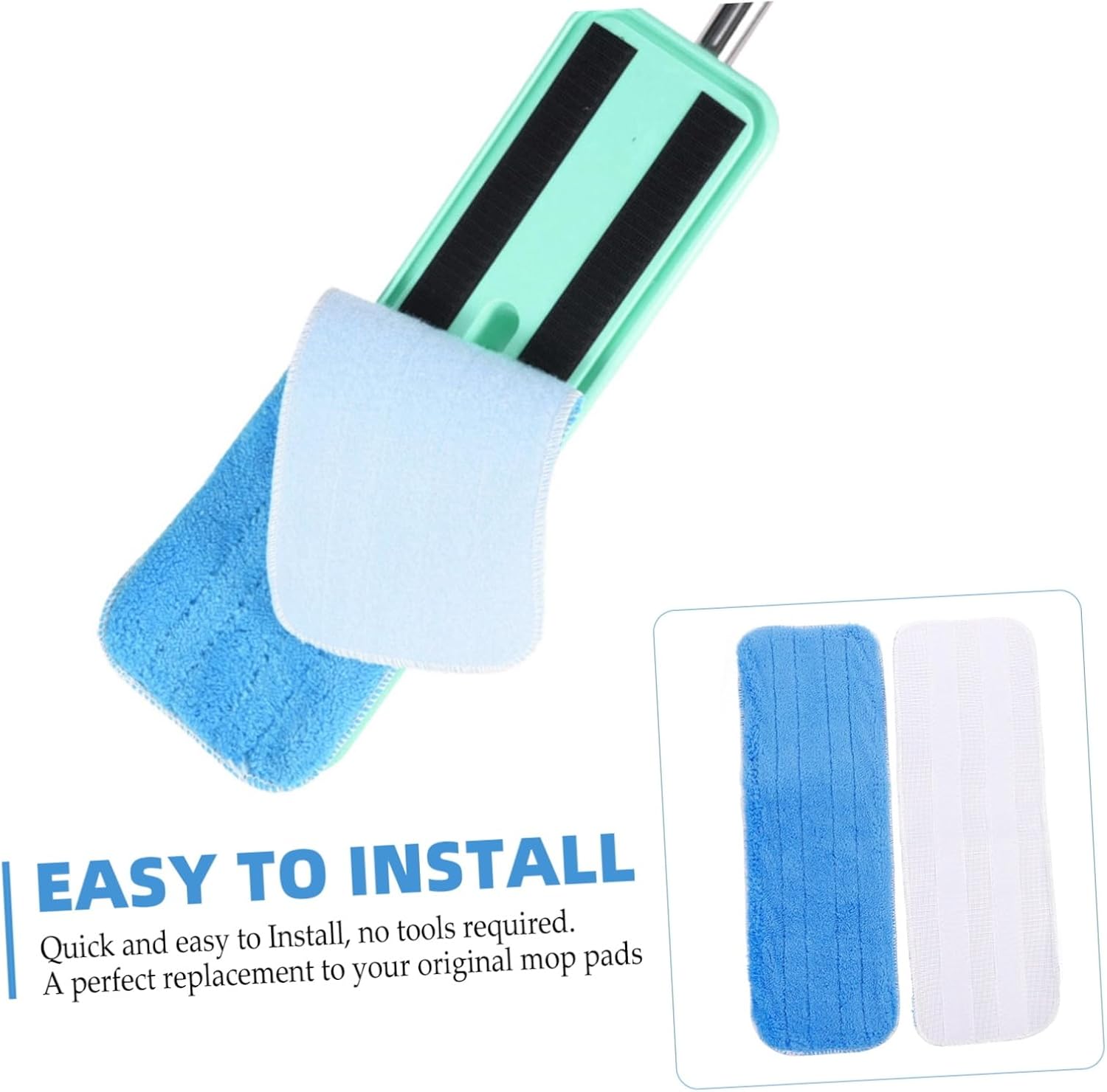 4pcs Washable Mop Pads Reusable Cleaning Replacement for Hard Floors