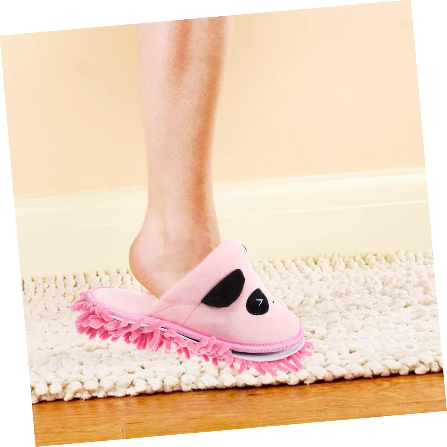 PACKOVE 1 Pair Washable Mop Slippers Cute Panda Design