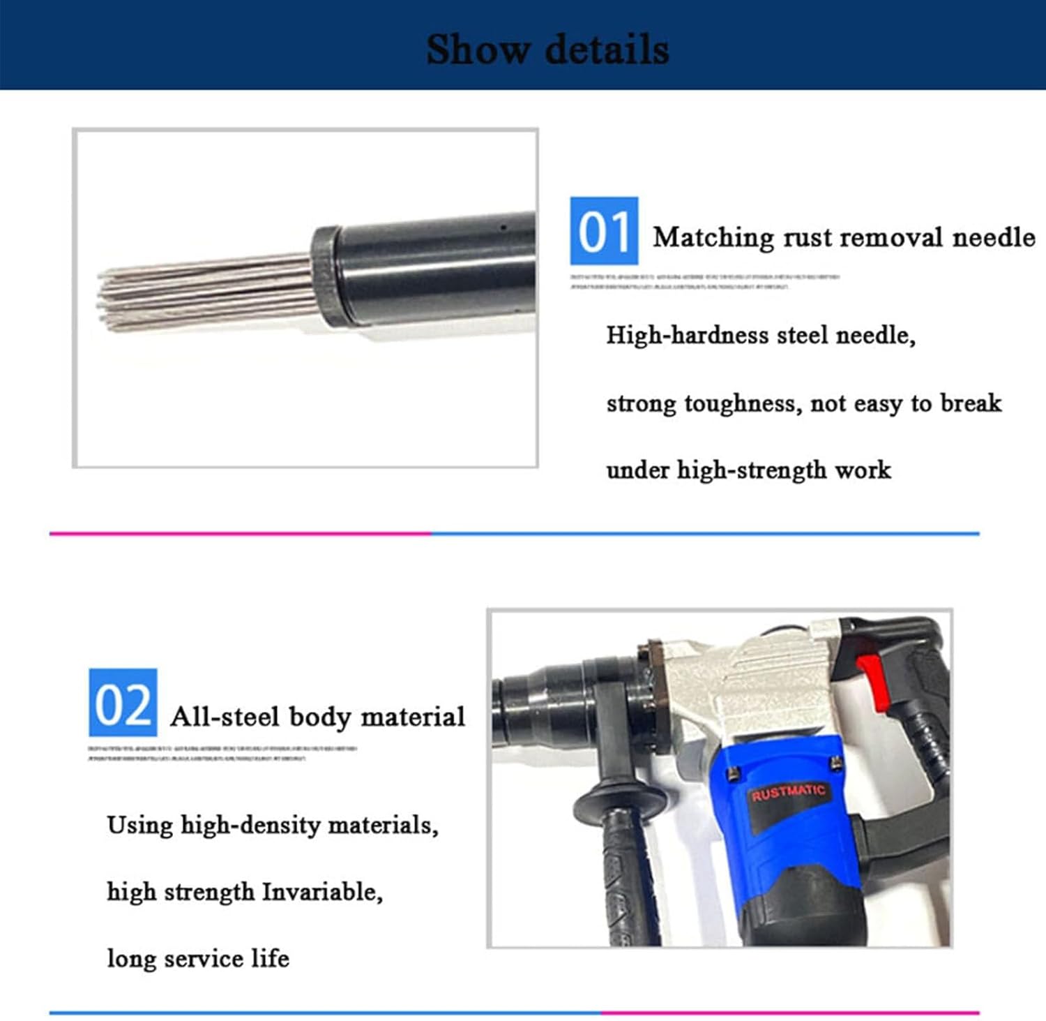 1400W Electric Needle Scaler for Rust and Paint Removal