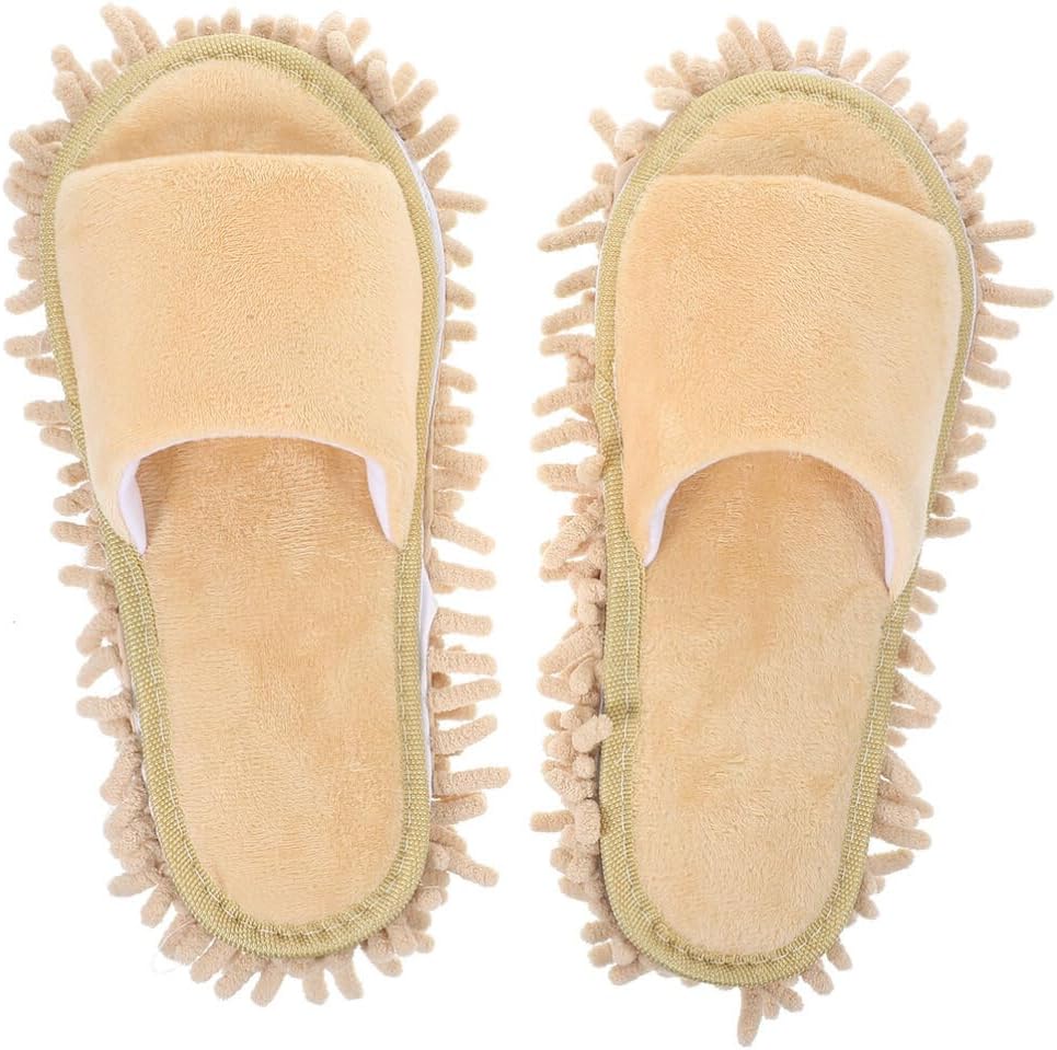CALLARON 1 Pair Mopping Slippers with Chenille Lining