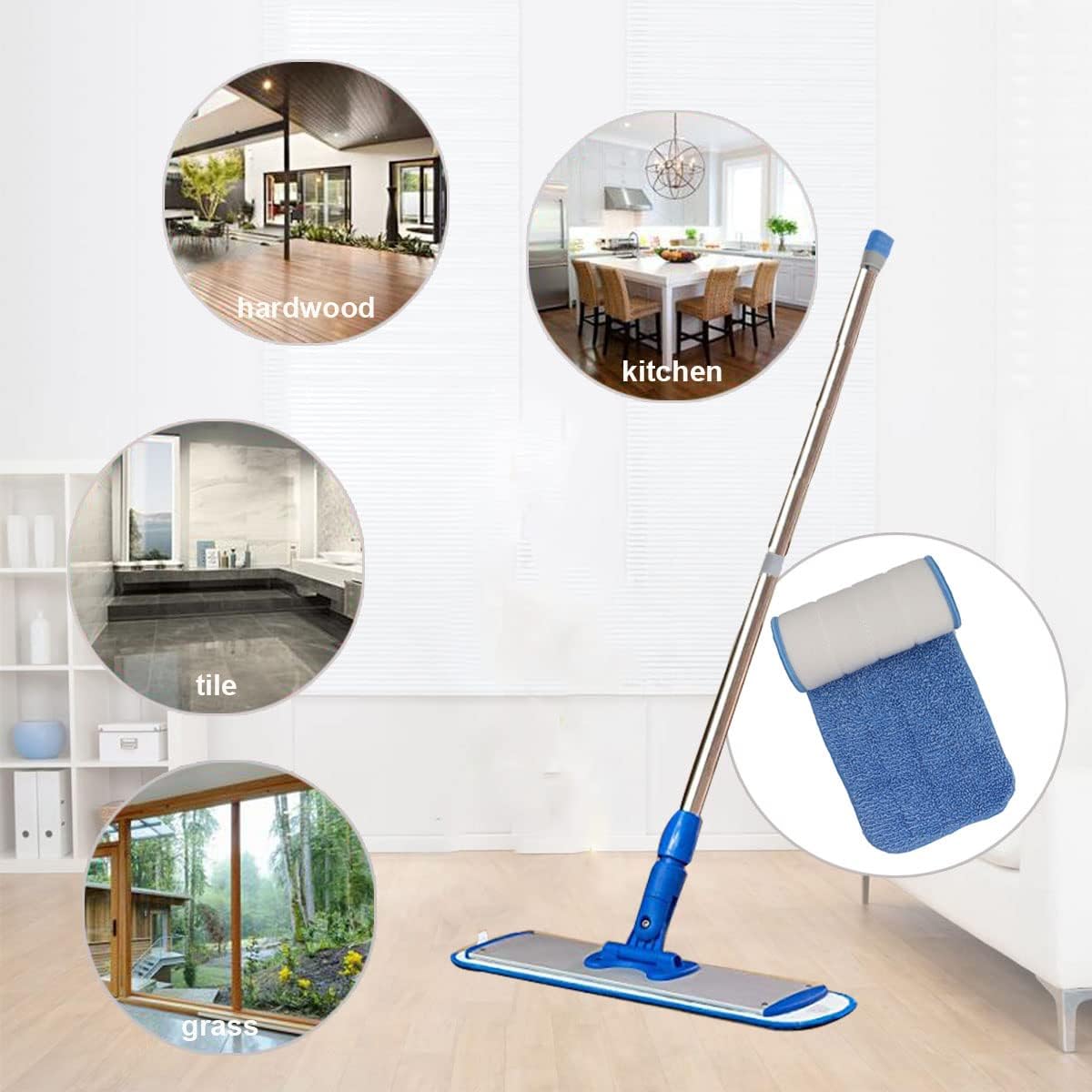 10 Pack 18 Inch Microfiber Spray Mop Pads - Reusable Streak-Free