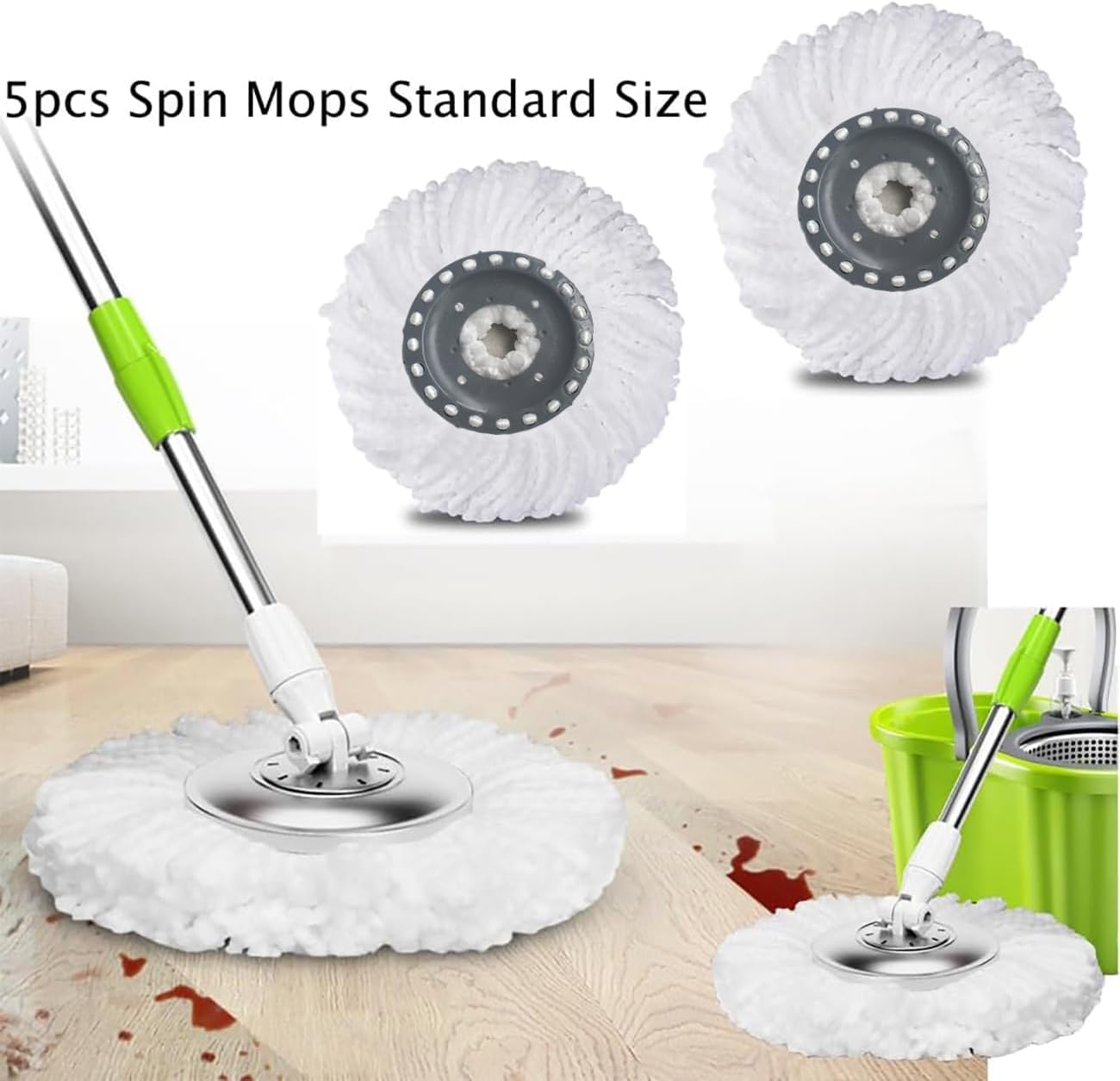 5PCS Universal Spin Mop Head Refill for Standard 360 Spin Magic Mop