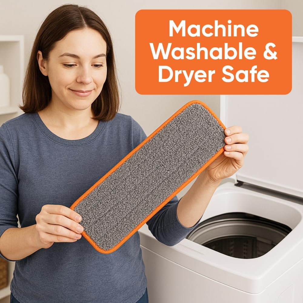 Superio Microfiber Mopping Pad - 8 x 45 Reusable Streak-Free
