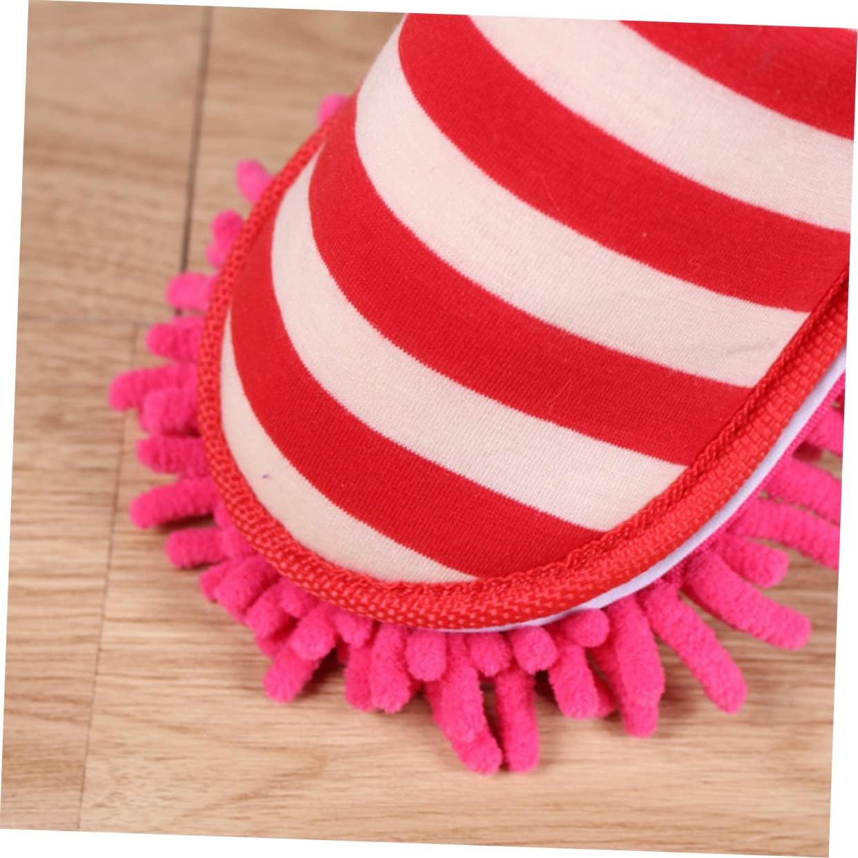 PACKOVE Chenille Cleaning Slippers Covers Red Size L