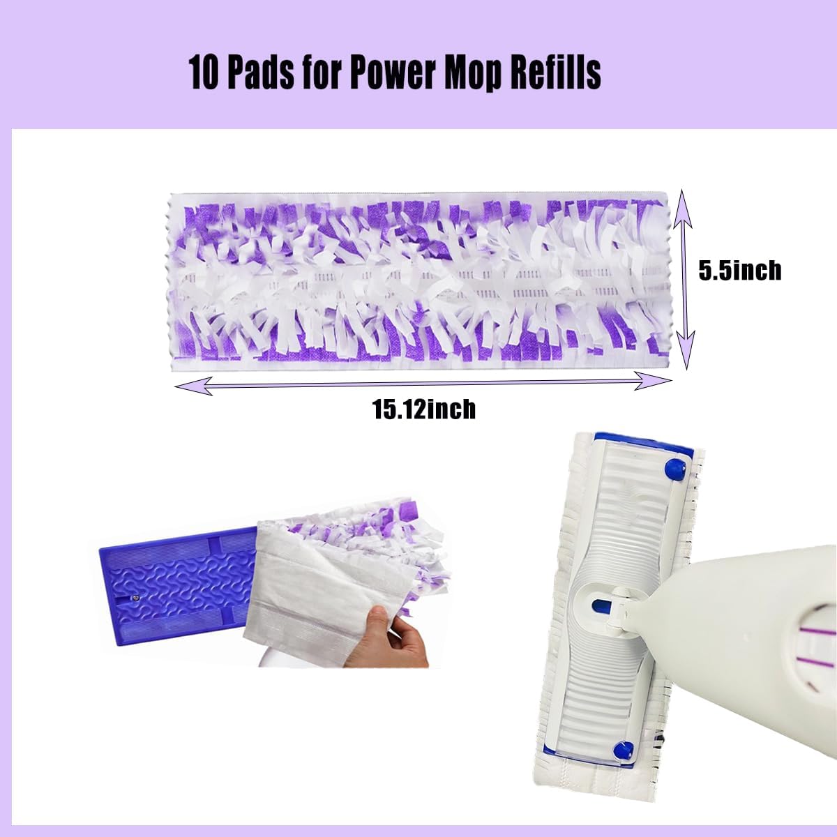 YFLY 10 Pack Disposable Mopping Pads for Swiffer PowerMop