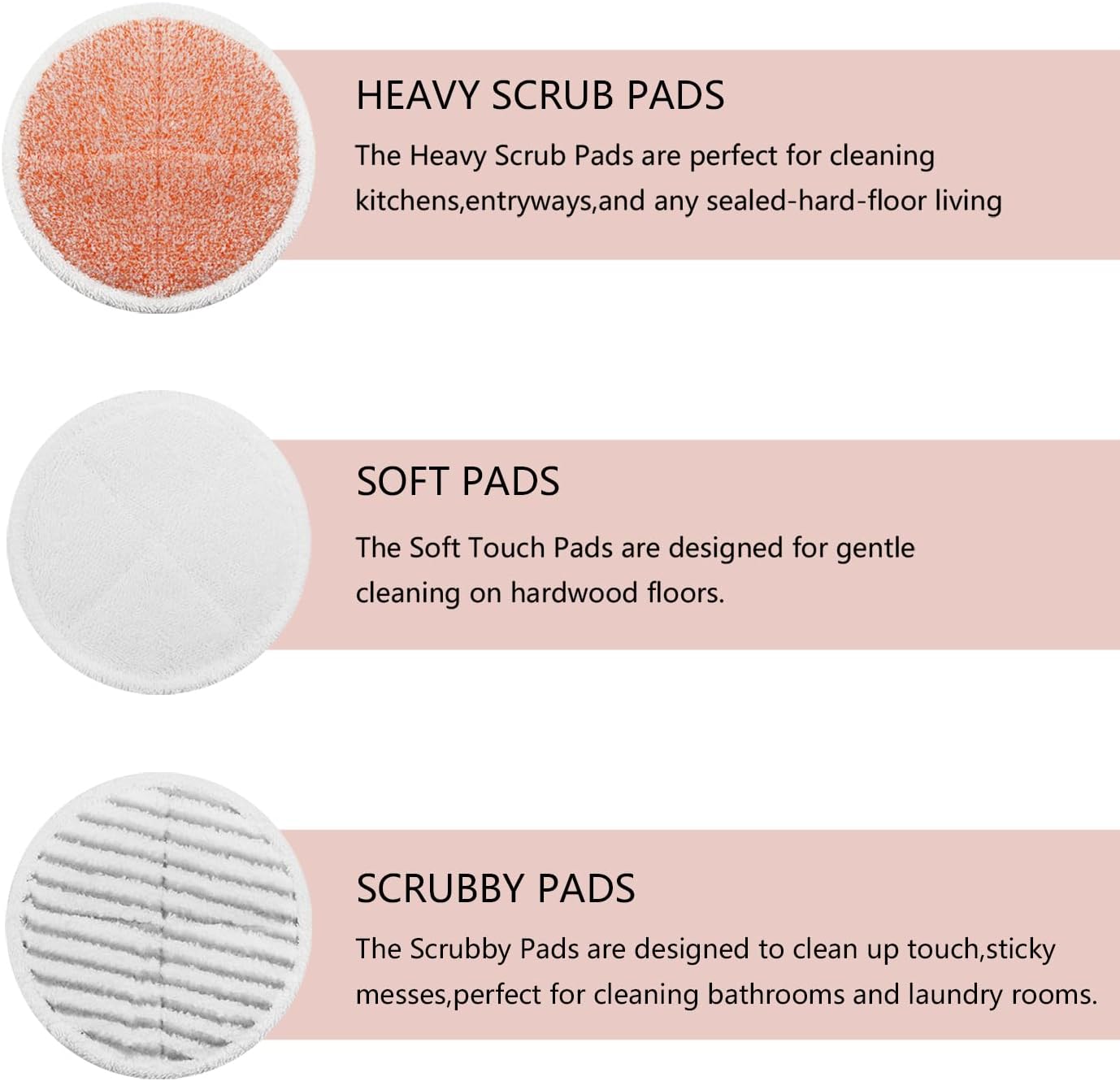 BeiLan Spin Wave Mop Pads 12 Pack Replacement for Bissell