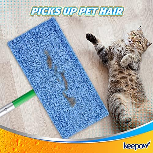 KEEPOW 2 Pack Reusable Microfiber Mop Pads for Swiffer