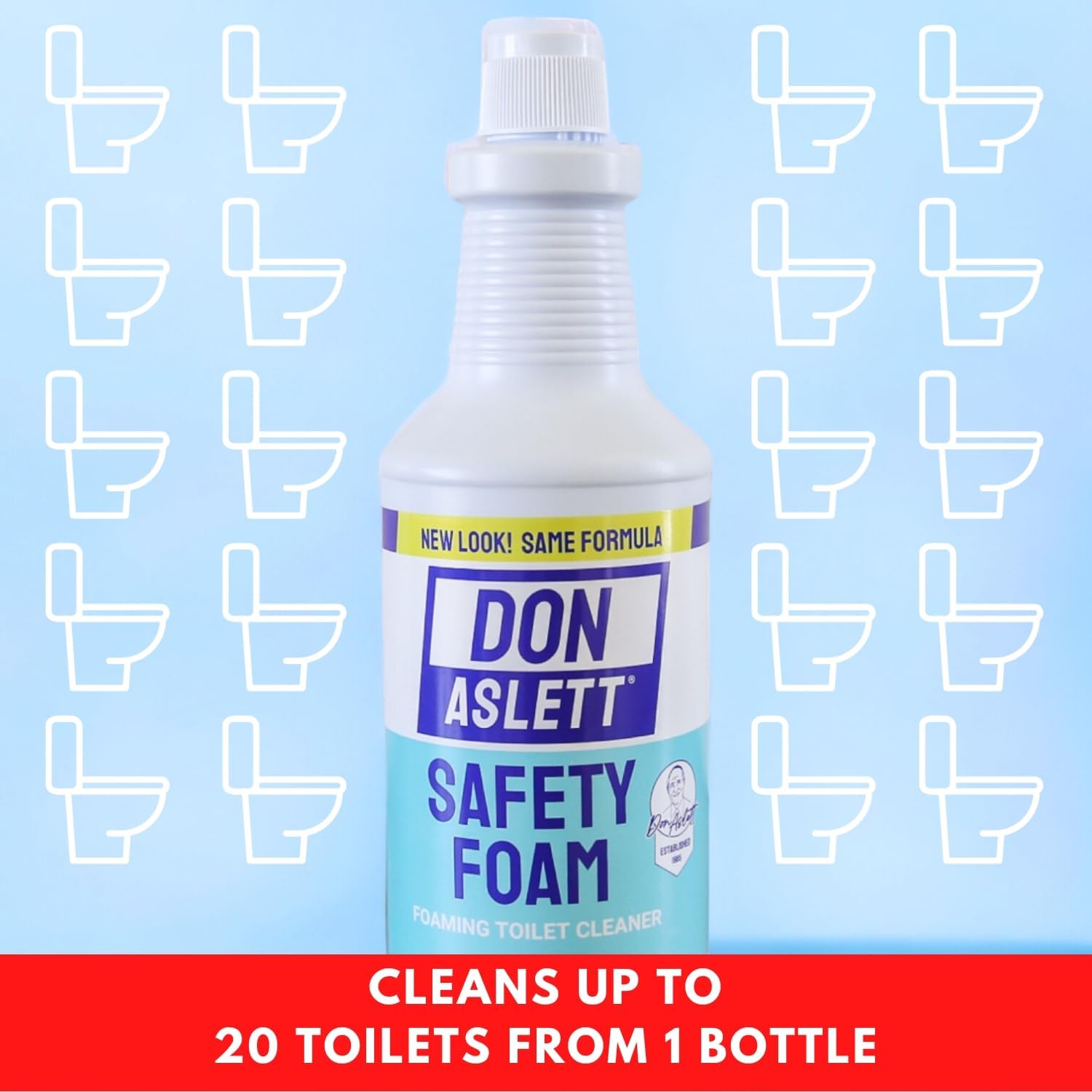 Don Aslett Toilet Bowl Cleaner Set with Foam and Mop