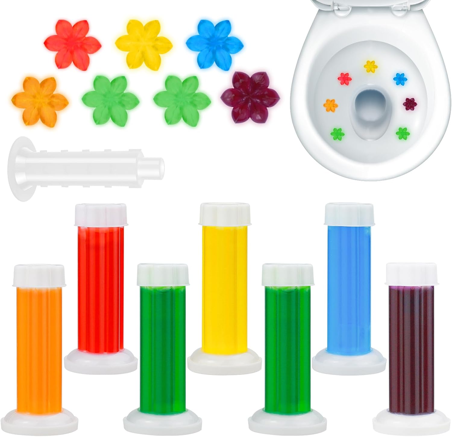 84 Flowers Toilet Gel Stamps - Fresh Scent Long-Lasting Cleaning