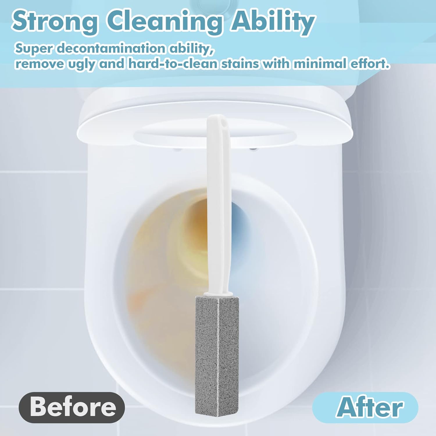 2 Pack Pumice Stones with Extra Long Handle for Toilet Cleaning