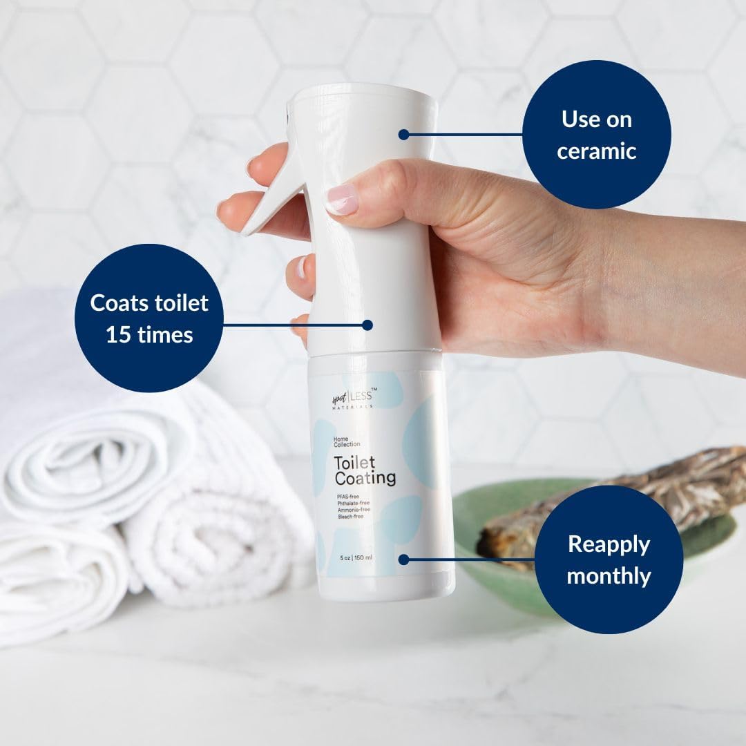 spotLESS MATERIALS Toilet Coating Spray - Easy Clean and Stain Resistant