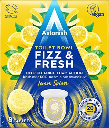 Astonish Foaming Lemon Toilet Bowl Cleaner - 8 Tablets No Spray Bottle Needed