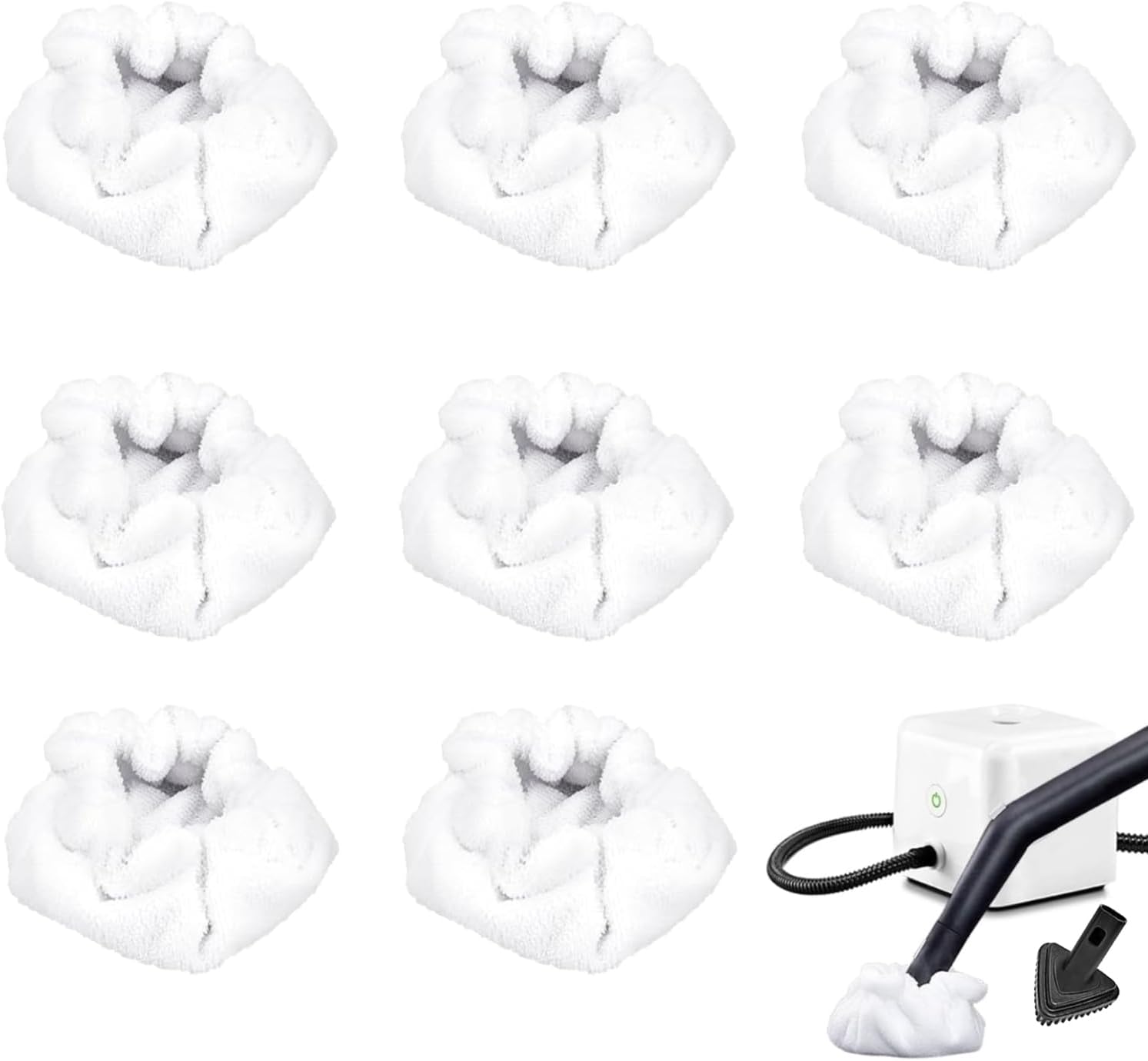 KCOGOO Small Microfiber Bonnet for Dupray Steam Mop - 8 Pack