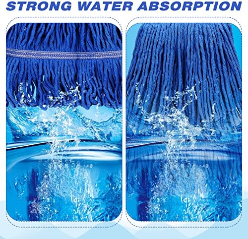 Nuogo 6 Pcs Heavy Duty Wet Mop Head Refills Blue