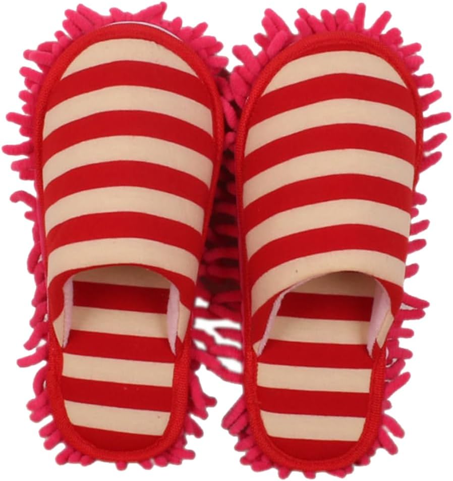 Ipetboom 1 Pair Chenille Cleaning Slippers Cover