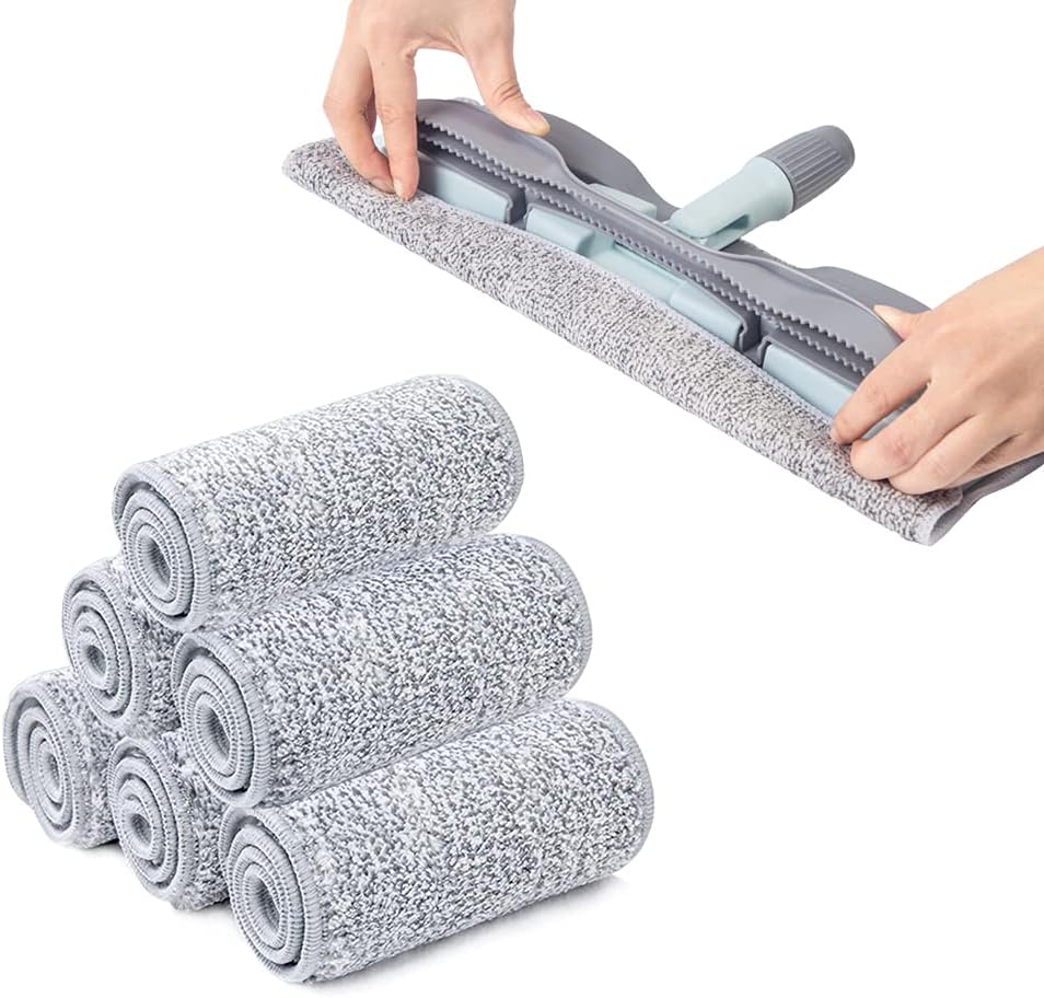 YOUSHANGJIA Heavy Duty Microfiber Mop Refill Pads 6-Pack 15 Inch Gray