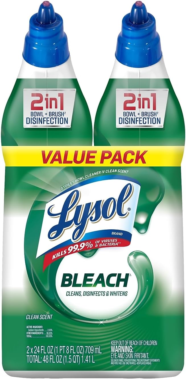 Lysol Disinfectant Toilet Bowl Cleaner With Bleach 24 Oz 2Pack 1
