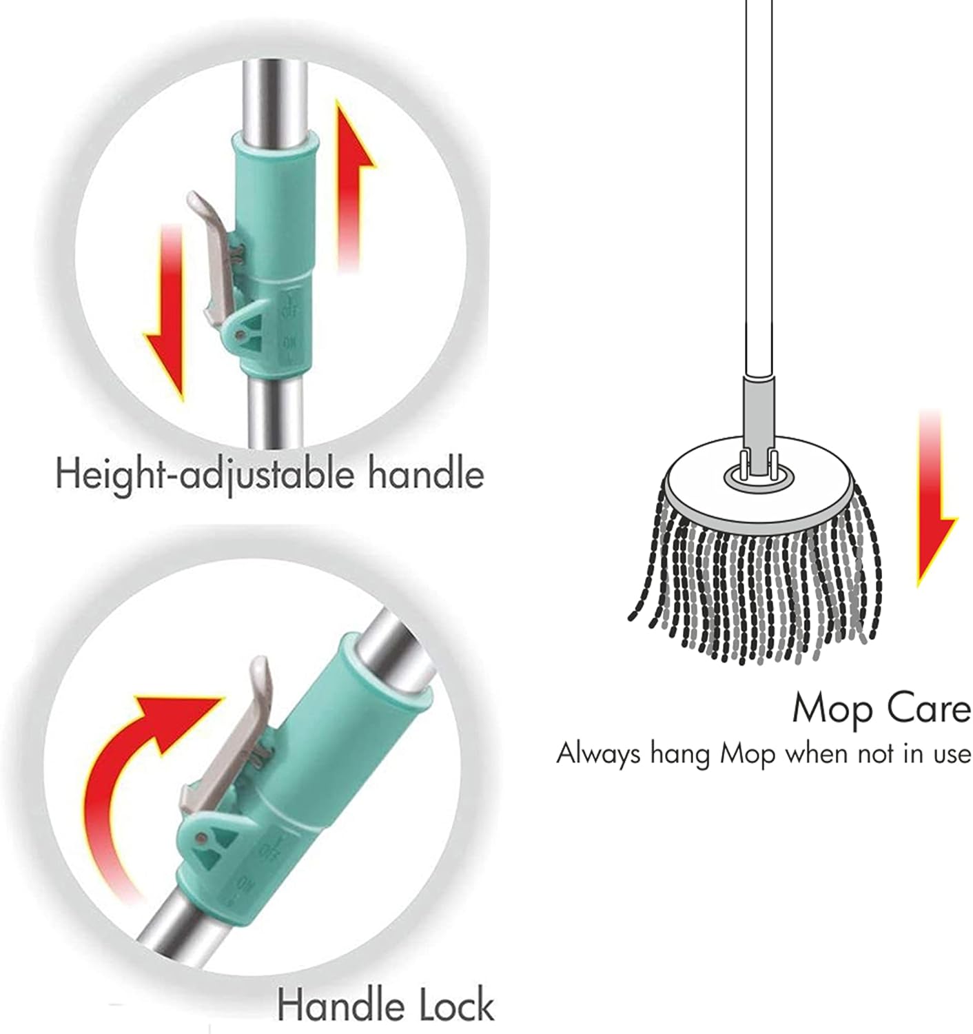 Spotzero by Milton Spin Mop Refill Set Aqua Green