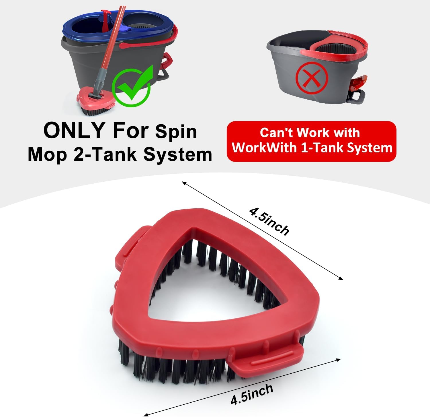 Ocedar RinseClean 2-Tank Mop Base Scrub Brush Replacement Head