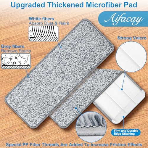 Aifacay 13 Inch Reusable Microfiber Mop Pad Refills - 6 Pack