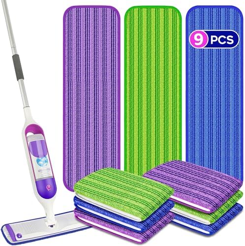 9 Pack Reusable PowerMop Pads for Swiffer Compatible