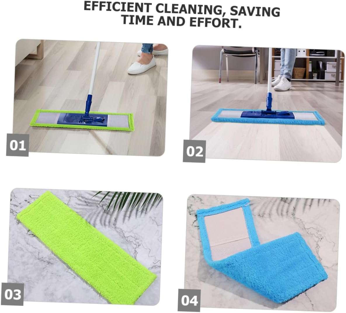 Ipetboom 2pcs Coral Fleece Mop Replacement Pads