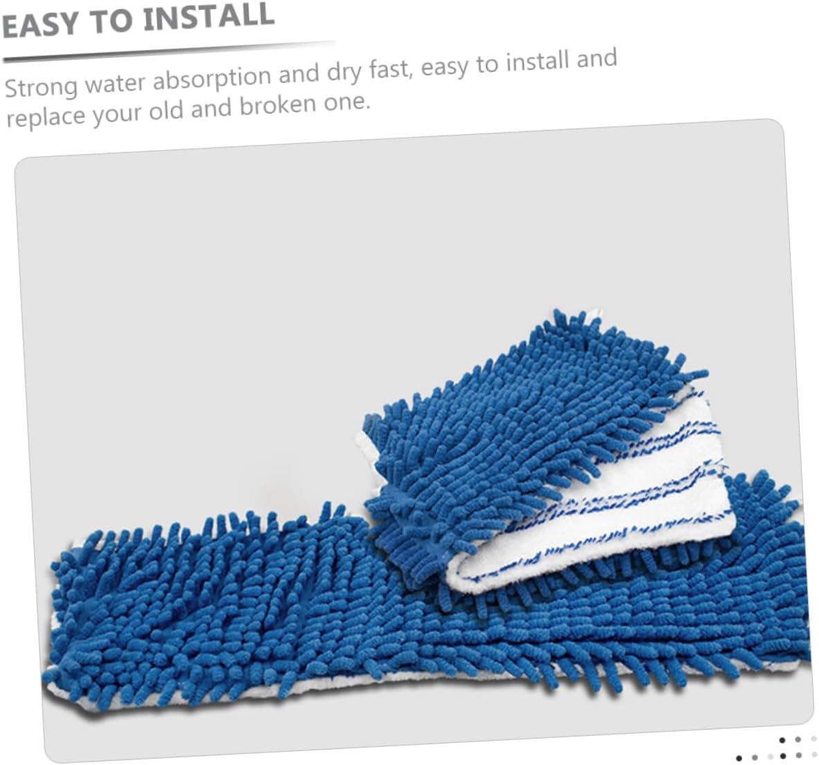 2pcs Chenille Mop Pads Refill Ultra-Fine Microfiber Replacement Heads