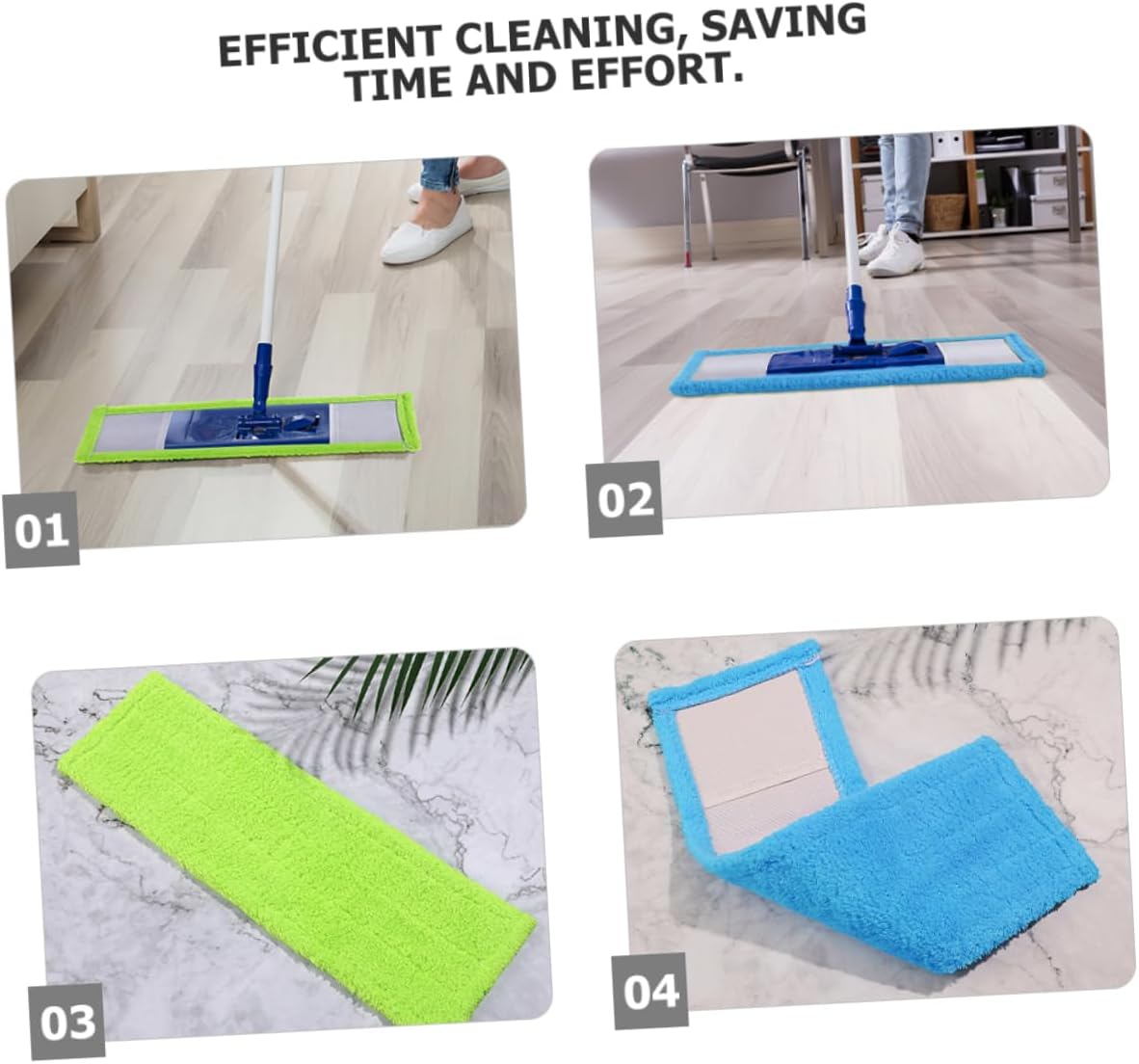2pcs Thick Coral Fleece Mop Pads Replacement 1