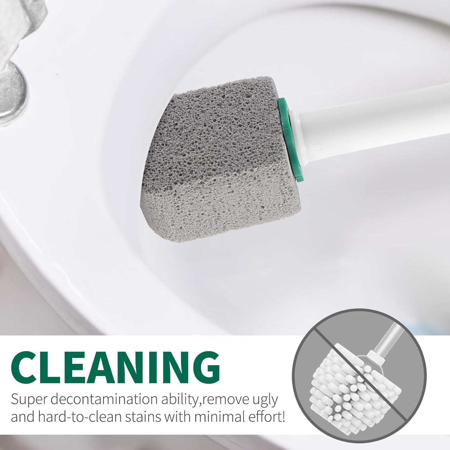 Pumice Stone Toilet Cleaner with Long Handle and 10 Stones