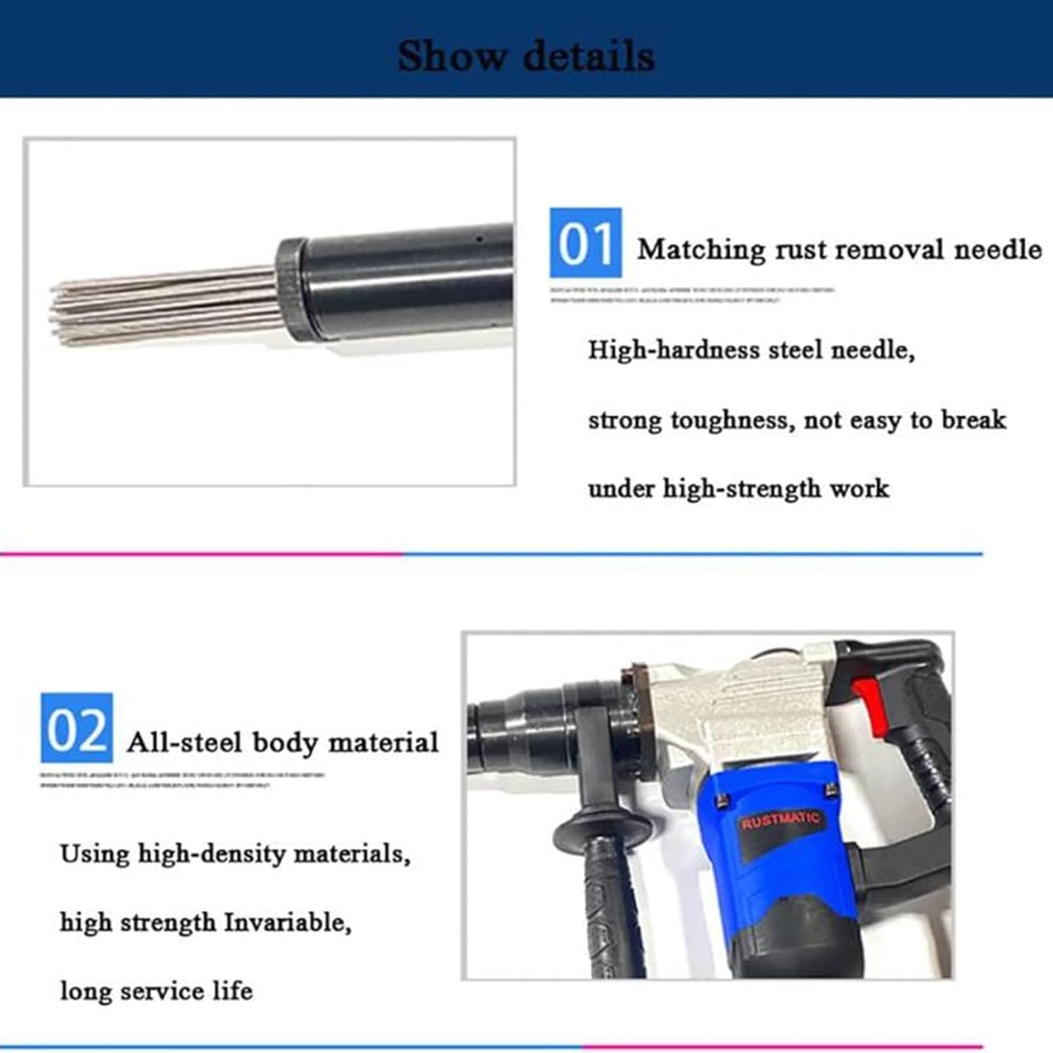 JINGEDD Electric Needle Derusting Gun 1100W 1