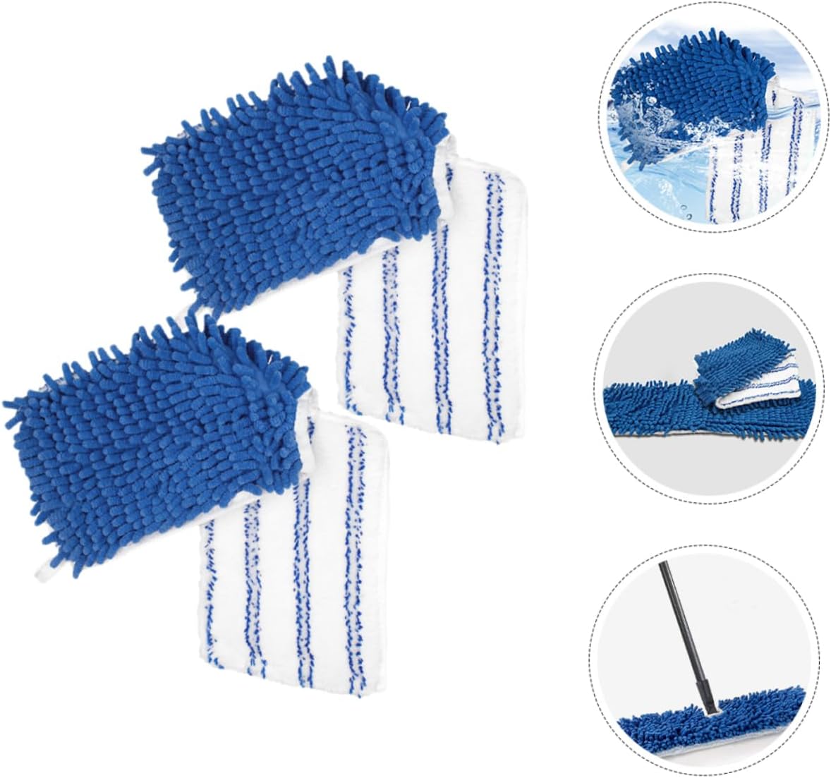 2pcs Chenille Mop Pads Refill Ultra-Fine Microfiber Replacement Heads