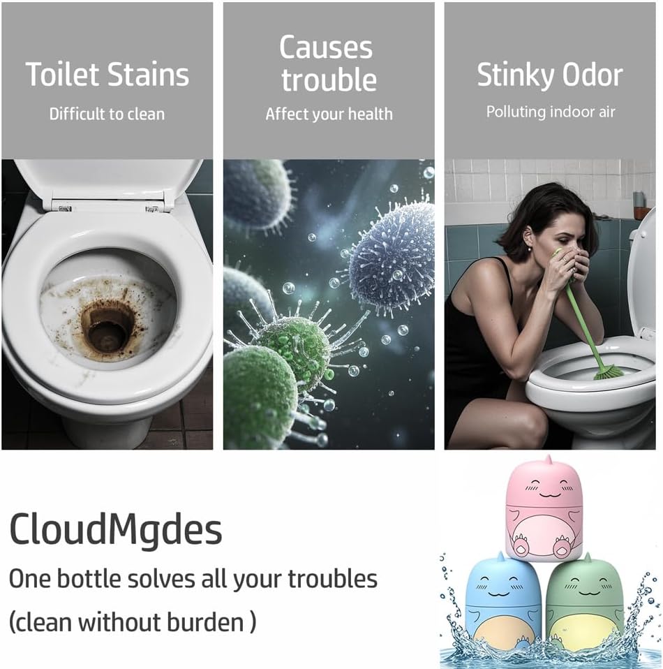 CloudMades Cute Dinosaur Toilet Cleaner Bottle with Scent