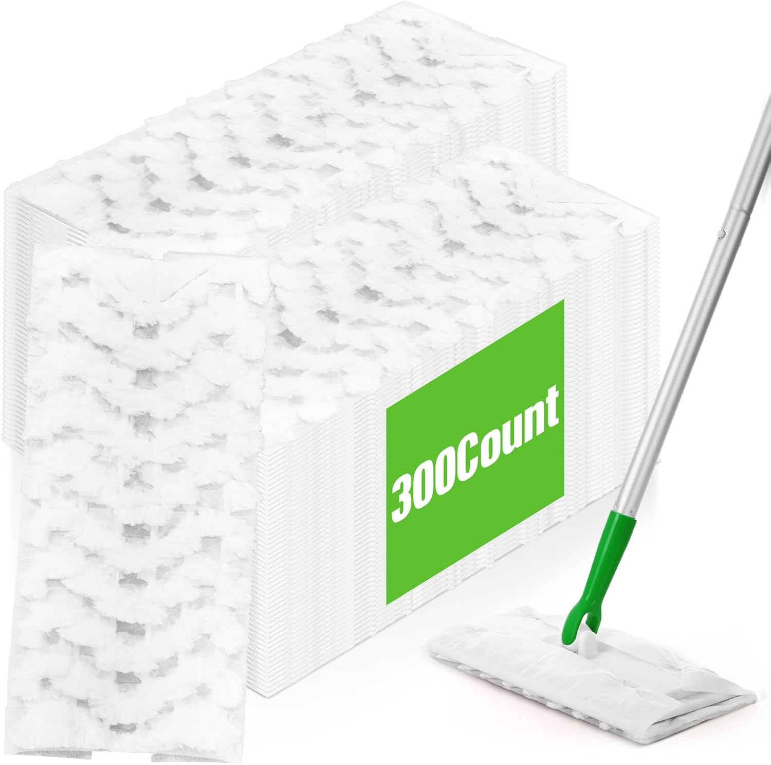 Gejoy 300 Count Heavy Duty Dry Mop Pads for Swiffer Sweeper