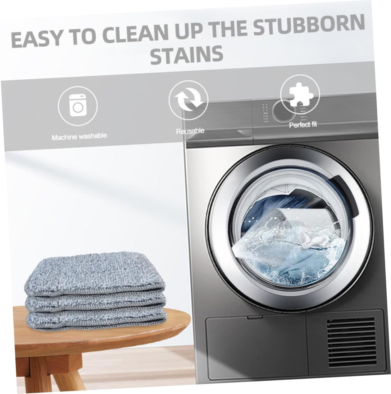 3pcs Microfiber Mop Pads Replacement for Wet Dry Floor Cleaning