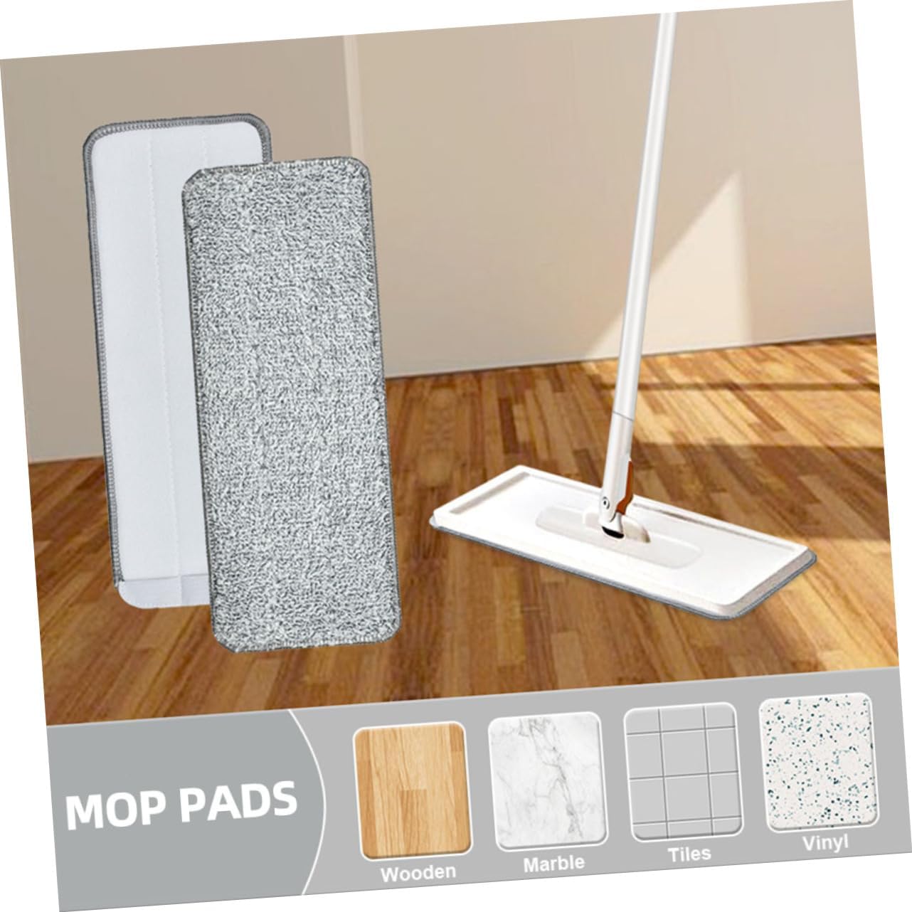 3pcs Microfiber Mop Pads Replacement for Wet Dry Floor Cleaning