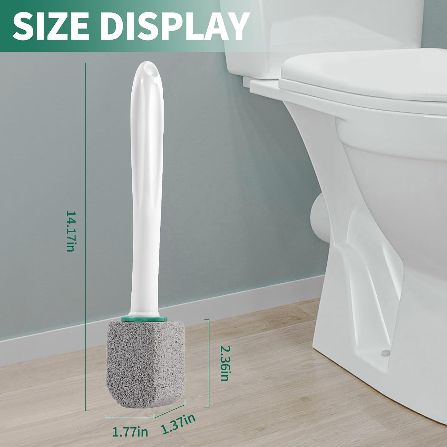Pumice Stone Toilet Cleaner with Long Handle and 10 Stones