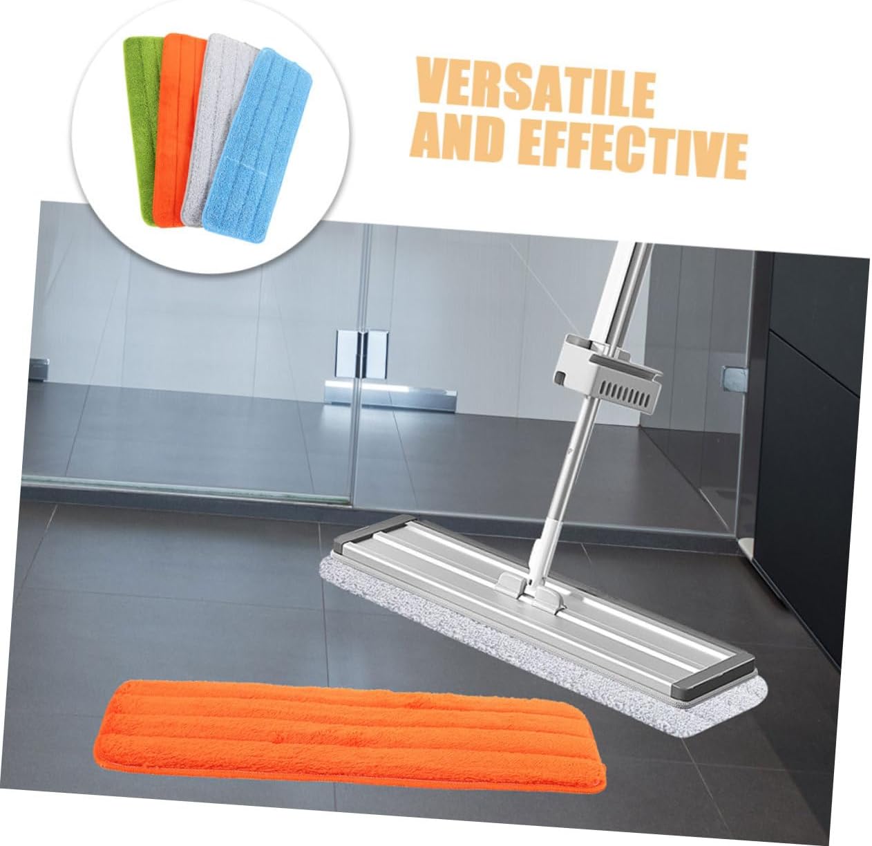 4pcs Reusable Fiber Cloth Mop Pads for Home and Commercial Use