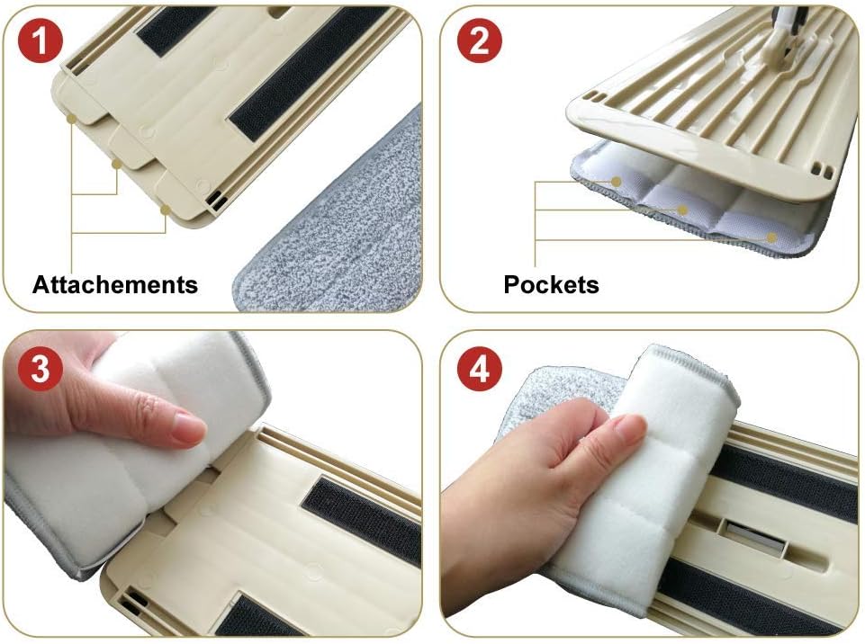 Bulletproof Microfiber Mop Pads - 5 Pack Reusable for Wet Dry Cleaning