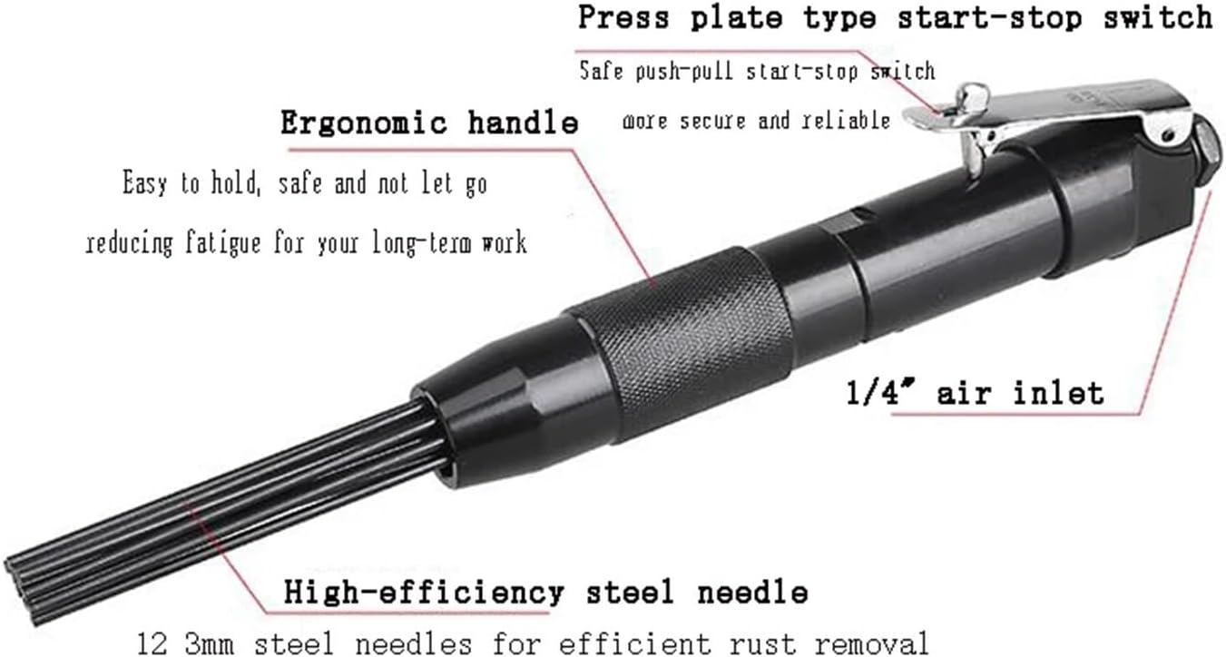 KGKGK Pneumatic Rust Remover 4000RPM 12 Pin Needle Bundle Tool
