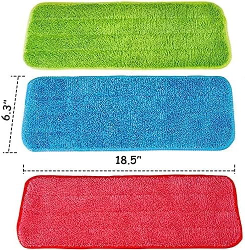 Microfiber Mop Pads 185 x 63 Inch Reusable Set of 12
