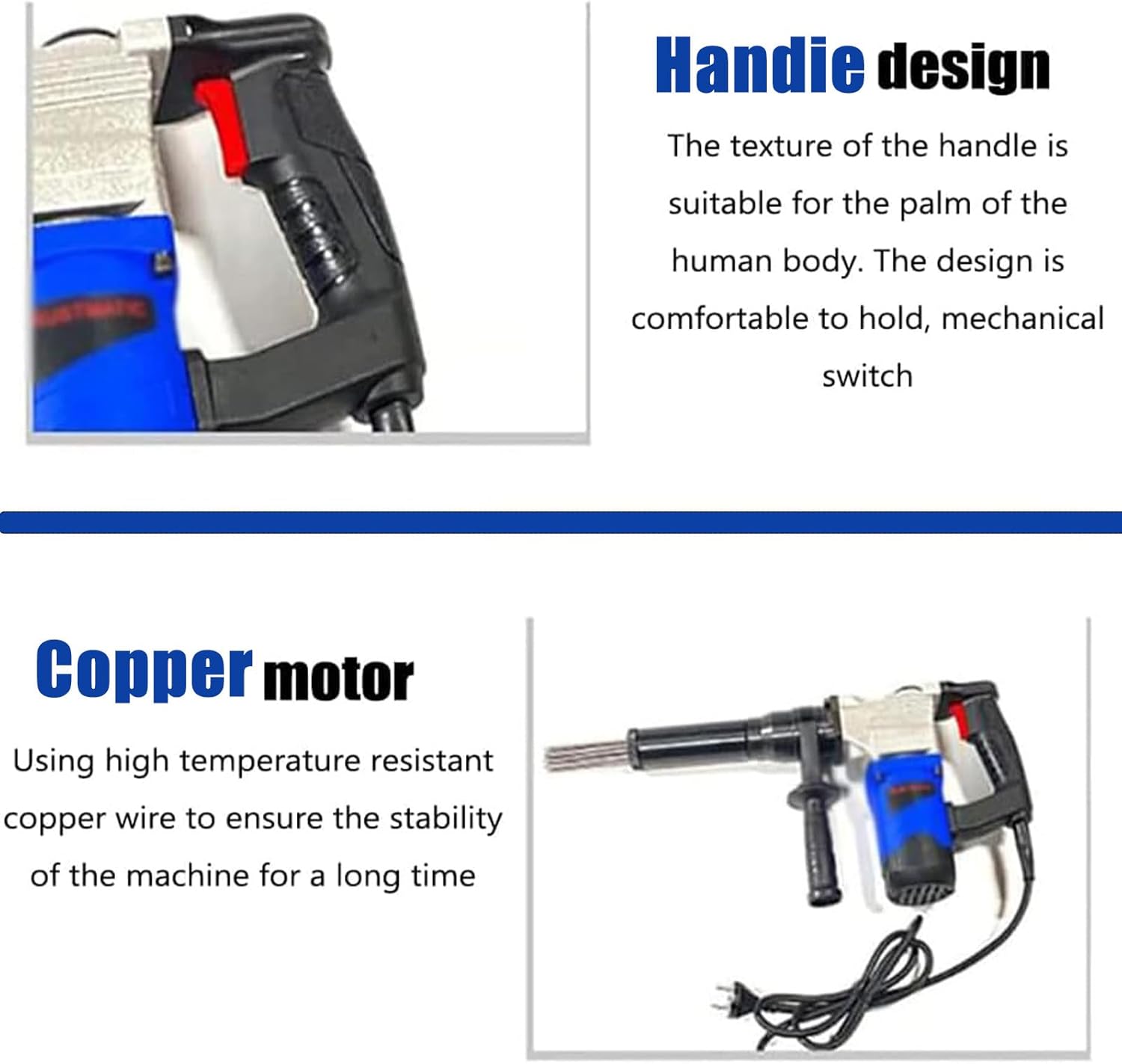 High Power Industrial Pistol Grip Needle Scaler 1100W 220V