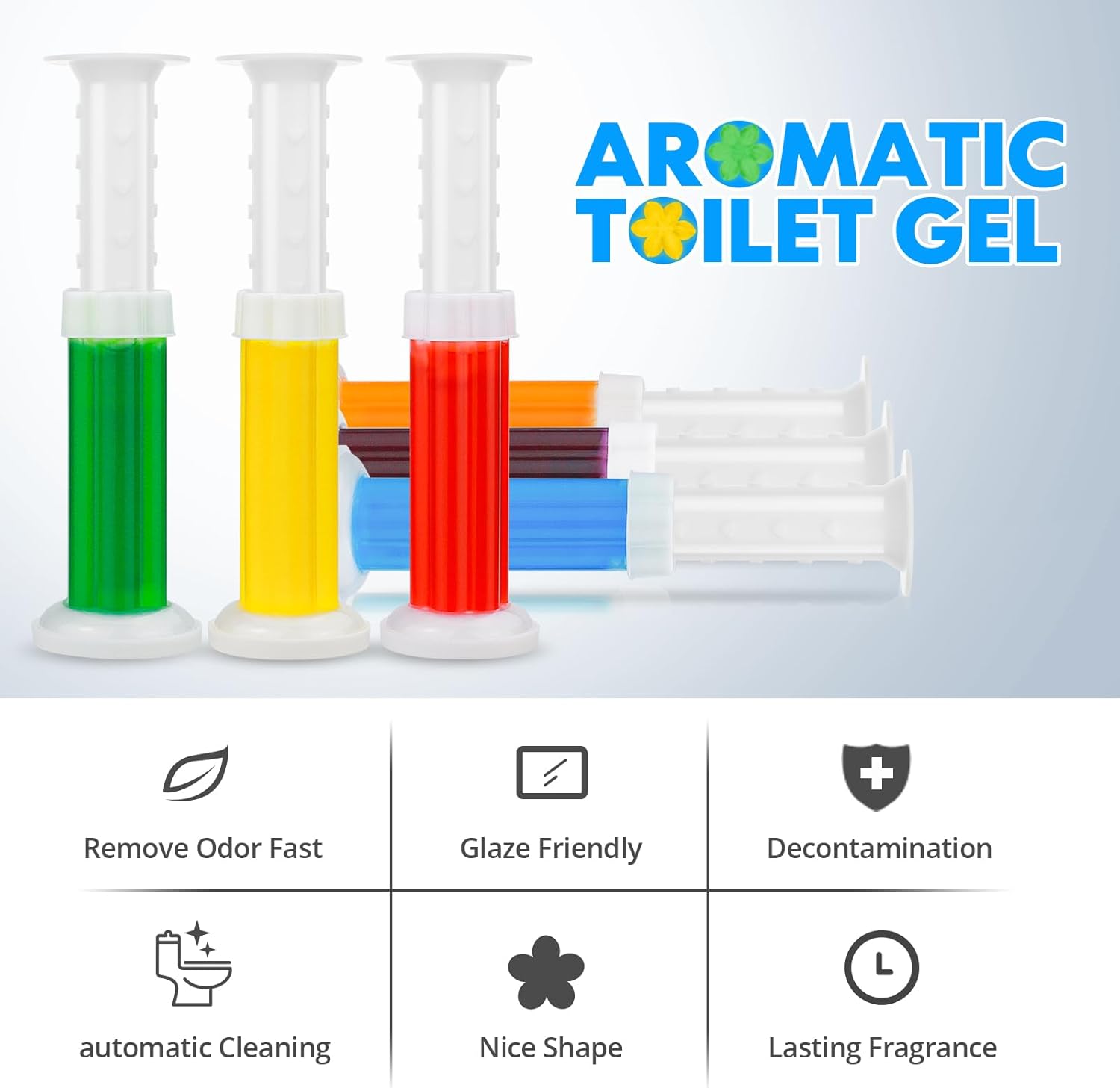 84 Flowers Toilet Gel Stamps - Fresh Scent Long-Lasting Cleaning
